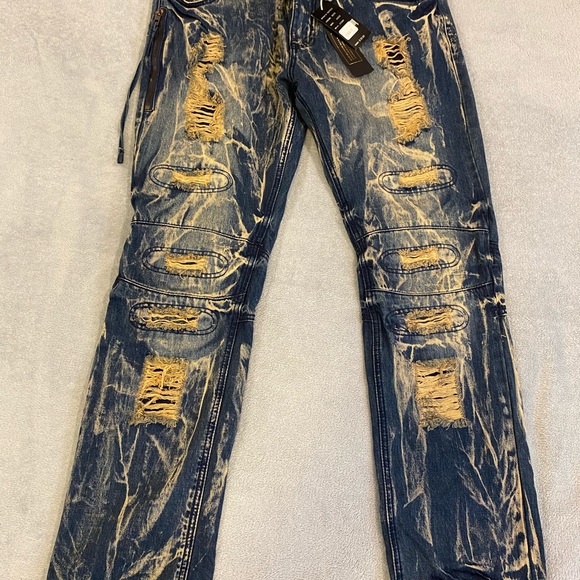 NWT Odd Culture Jeans Distressed Size 36x32 Medium Wash Denim Blue New - Picture 2 of 13